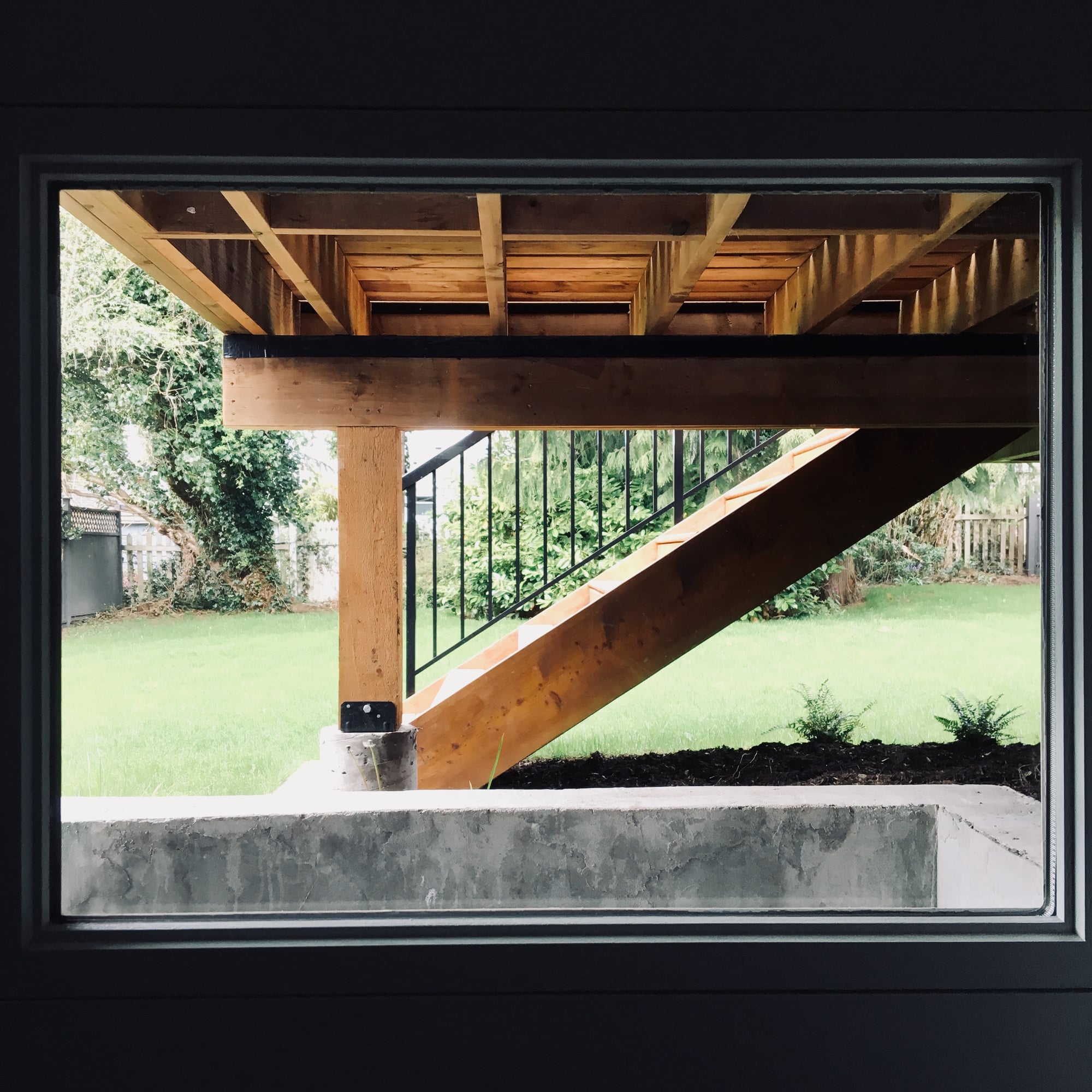 window to deck underside